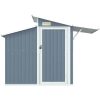 Trädgårdsskjul grå 270x130x208,5 cm galvaniserat stål vidaXL – miniatyr 3