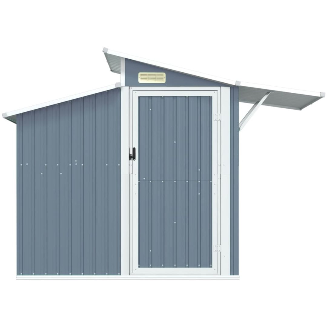 Trädgårdsskjul grå 270x130x208,5 cm galvaniserat stål vidaXL – bild 3