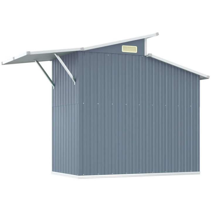 Trädgårdsskjul grå 270x130x208,5 cm galvaniserat stål vidaXL – bild 6