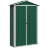 Trädgårdsskjul grön 116x45x175 cm galvaniserat stål vidaXL – miniatyr 2