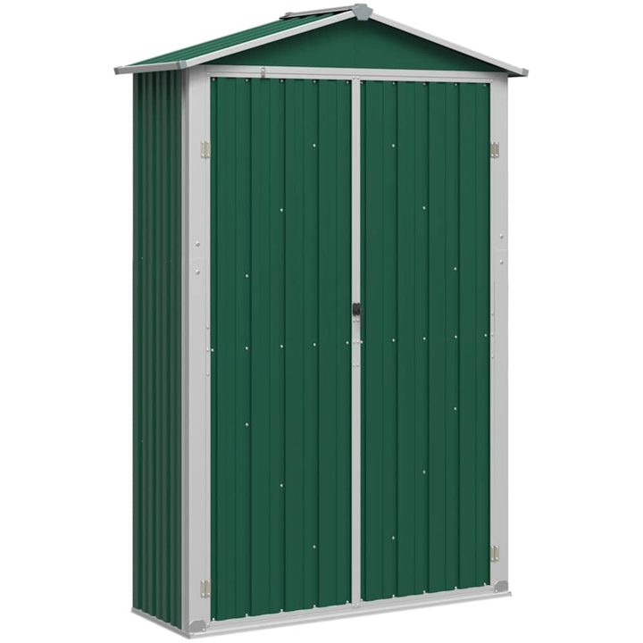 Trädgårdsskjul grön 116x45x175 cm galvaniserat stål vidaXL – bild 2