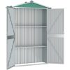 Trädgårdsskjul grön 116x45x175 cm galvaniserat stål vidaXL – miniatyr 3