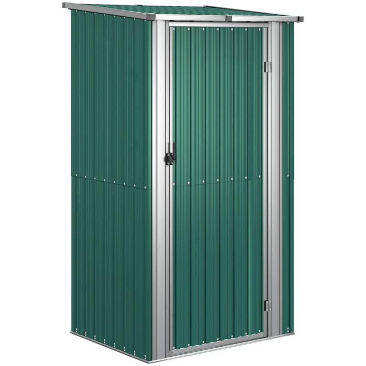 Trädgårdsskjul grön 118,5x97x209,5 cm galvaniserat stål vidaXL – bild 2