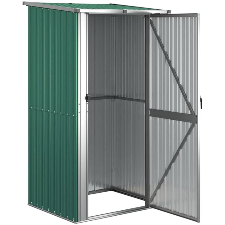 Trädgårdsskjul grön 118,5x97x209,5 cm galvaniserat stål vidaXL – bild 3