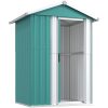 Trädgårdsskjul grön 126x97,5x177 cm galvaniserat stål vidaXL – miniatyr 4