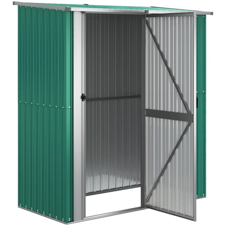 Trädgårdsskjul grön 180,5x97x209,5 cm galvaniserat stål vidaXL – bild 4