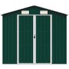 Trädgårdsskjul grön 205x129x183 cm galvaniserat stål vidaXL – miniatyr 4