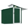 Trädgårdsskjul grön 270x130x208,5 cm galvaniserat stål vidaXL – miniatyr 2
