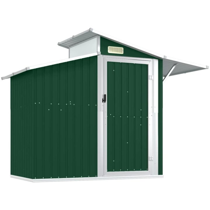 Trädgårdsskjul grön 270x130x208,5 cm galvaniserat stål vidaXL – bild 2