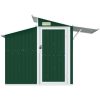 Trädgårdsskjul grön 270x130x208,5 cm galvaniserat stål vidaXL – miniatyr 3