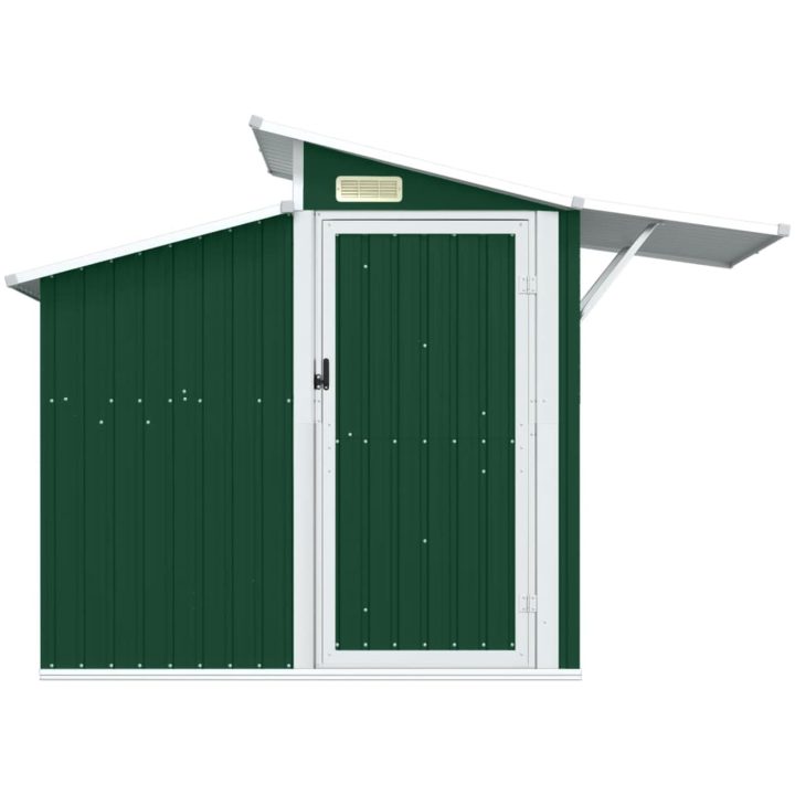 Trädgårdsskjul grön 270x130x208,5 cm galvaniserat stål vidaXL – bild 3