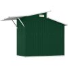 Trädgårdsskjul grön 270x130x208,5 cm galvaniserat stål vidaXL – miniatyr 6