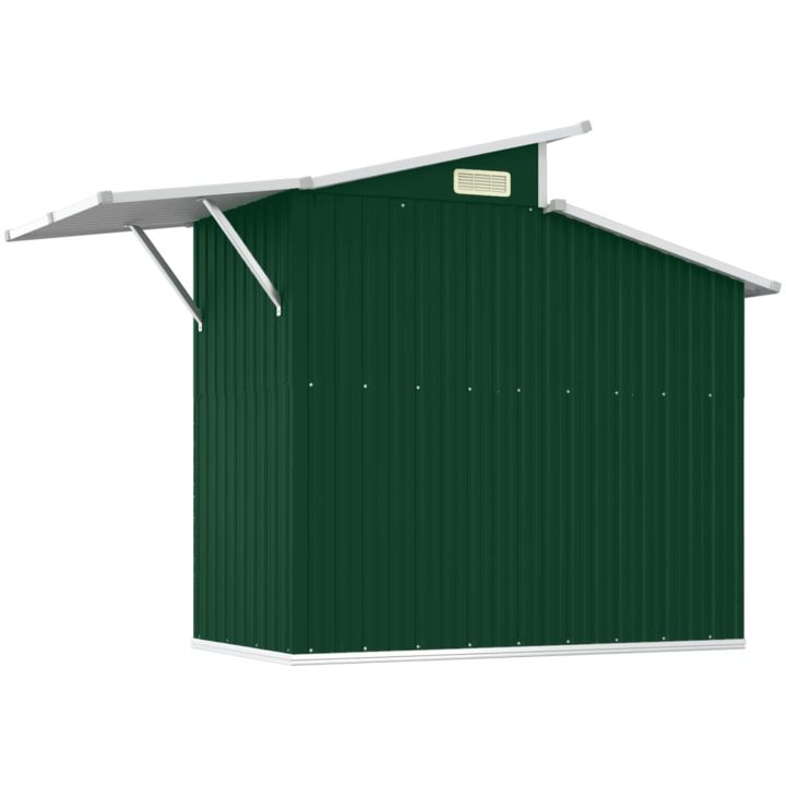 Trädgårdsskjul grön 270x130x208,5 cm galvaniserat stål vidaXL – bild 6