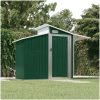 Trädgårdsskjul grön 270x130x208,5 cm galvaniserat stål vidaXL – miniatyr 1
