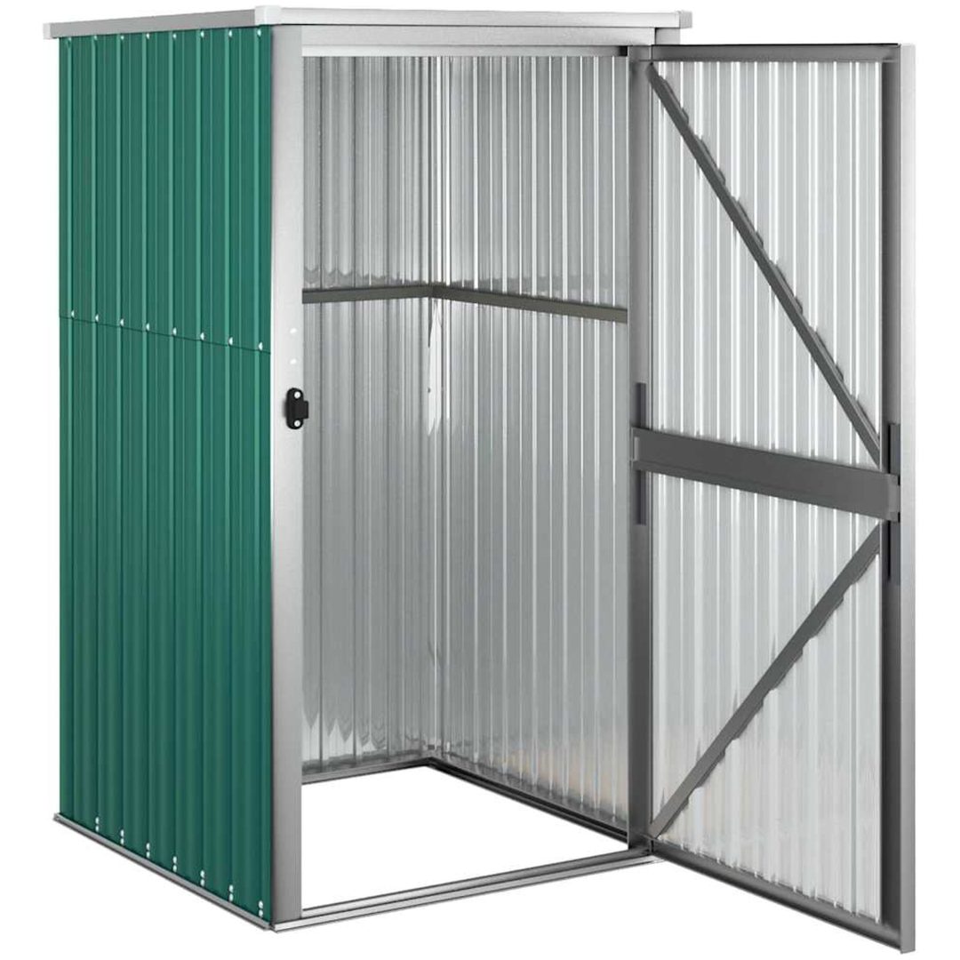 Trädgårdsskjul grön galvaniserat stål vidaXL 88 x 89 x 161 cm – bild 4