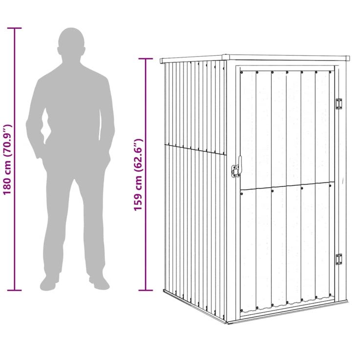 Trädgårdsskjul grön galvaniserat stål vidaXL 88 x 89 x 161 cm – bild 9