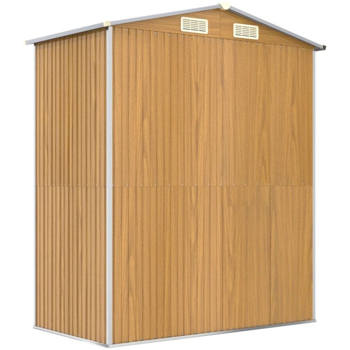 Trädgårdsskjul ljusbrun galvaniserat stål vidaXL 192 x 108 x 223 cm – bild 5