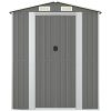 Trädgårdsskjul ljusgrå galvaniserat stål vidaXL 192 x 108 x 223 cm – miniatyr 3