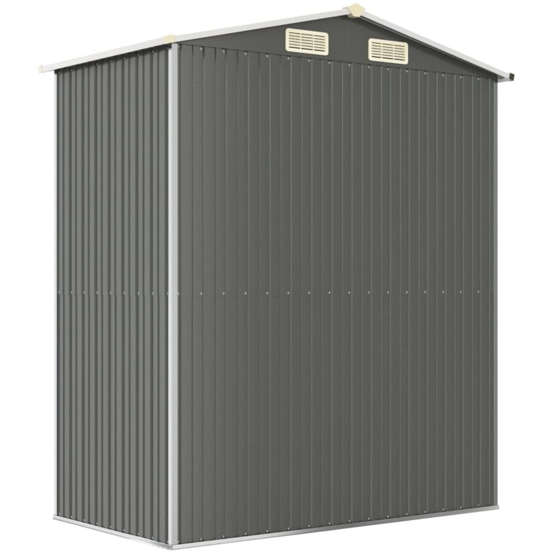 Trädgårdsskjul ljusgrå galvaniserat stål vidaXL 192 x 108 x 223 cm – bild 5