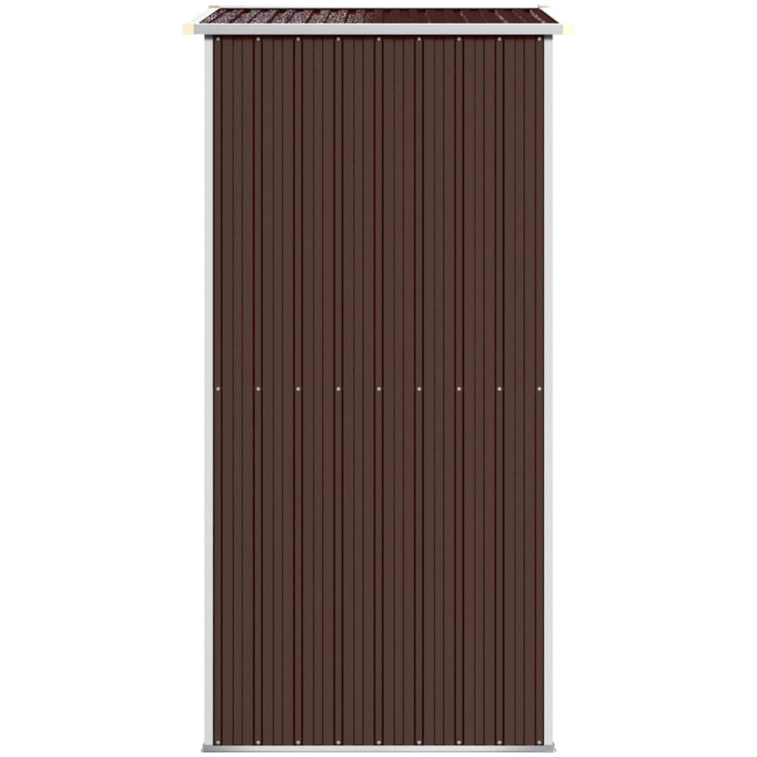 Trädgårdsskjul mörkbrun galvaniserat stål vidaXL 192 x 108 x 223 cm – bild 4