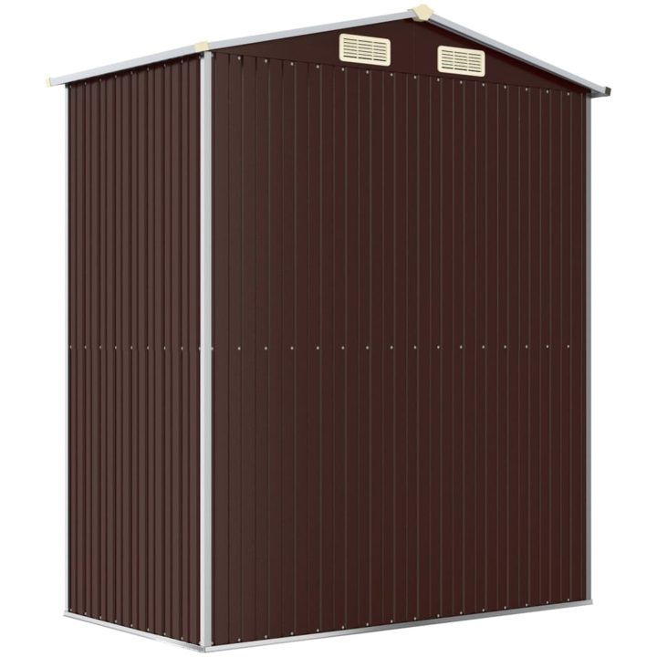 Trädgårdsskjul mörkbrun galvaniserat stål vidaXL 192 x 108 x 223 cm – bild 5