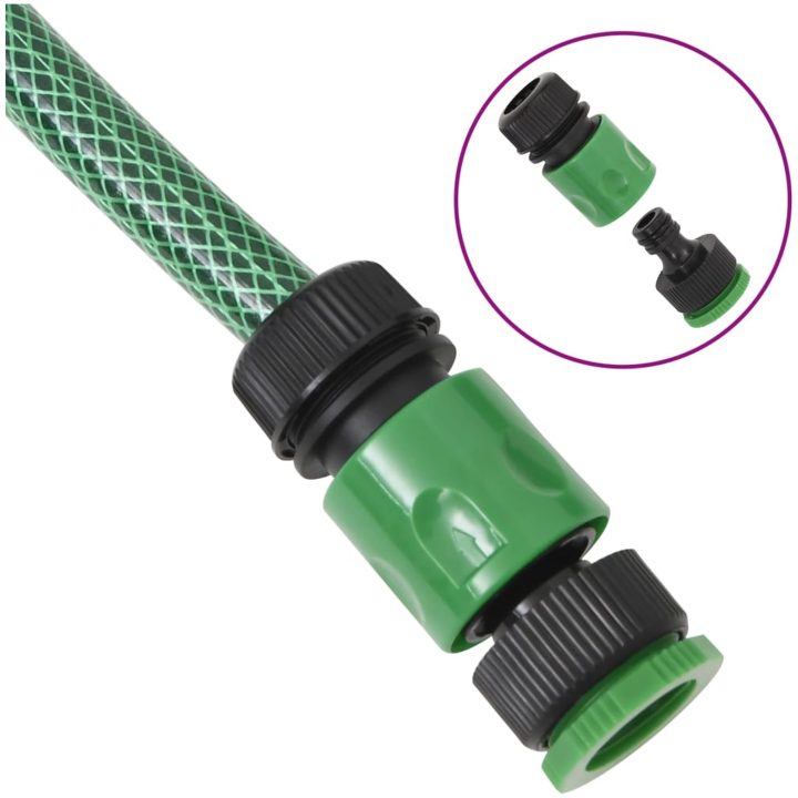 Trädgårdsslang med kopplingar grön 0,5" 10 m PVC vidaXL 10 m (0.5") – bild 6
