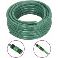 Trädgårdsslang med kopplingar grön 0,5" 30 m PVC vidaXL