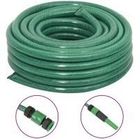 Trädgårdsslang med kopplingar grön 0,75" 50 m PVC vidaXL