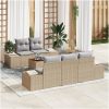 Trädgårdssofa set 6 pcs Beige, ljusgrå vidaXL 55 x 55 x 37 cm – miniatyr 1