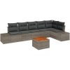 Trädgårdssofa Set 7 pcs Grå Rattans, polyester vidaXL 55 x 55 x 37 cm – miniatyr 2
