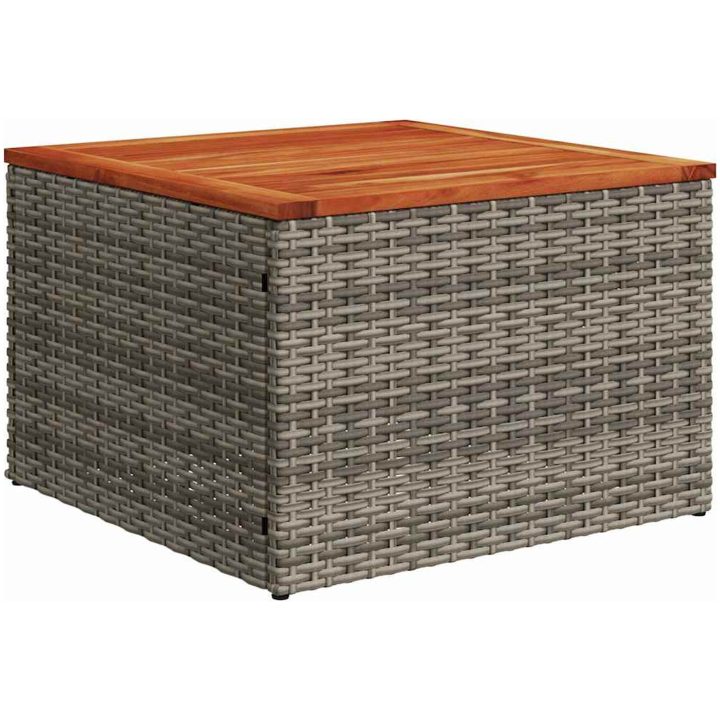 Trädgårdssofa Set 7 pcs Grå Rattans, polyester vidaXL 55 x 55 x 37 cm – bild 7