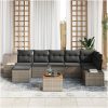Trädgårdssofa Set 8 pcs Grå Poly rattan vidaXL 55 x 55 x 37 cm – miniatyr 3