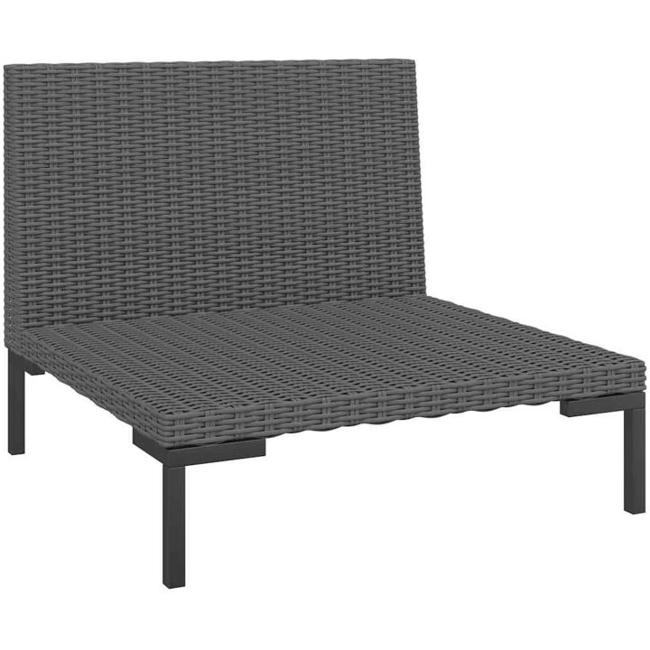 Trädgårdssoffa 2 delar med dynor halvrund konstrotting vidaXL – bild 4