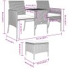 Trädgårdssoffa 2-sits med bord & fotpallar konstrotting brun vidaXL – miniatyr 10