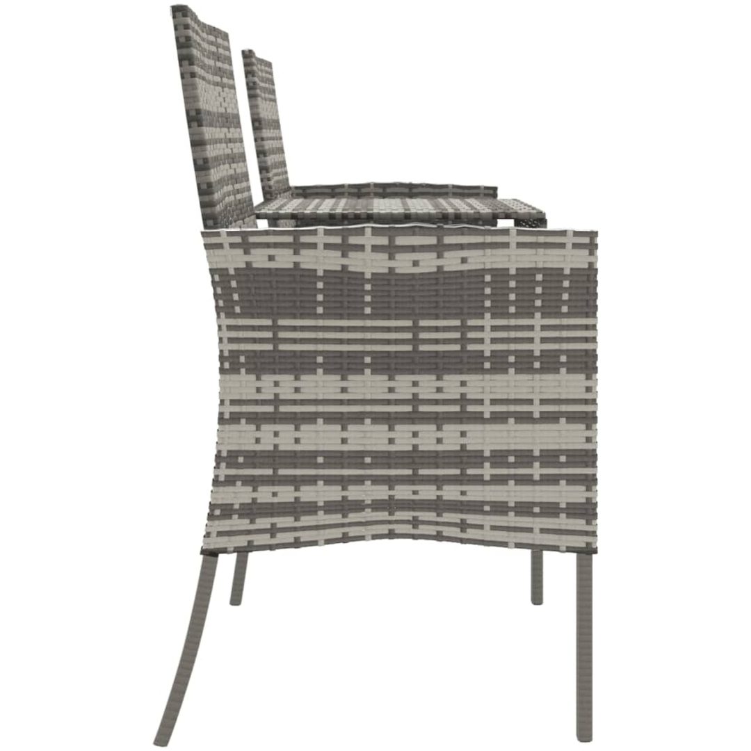 Trädgårdssoffa 2-sits med bord konstrotting antracit vidaXL – bild 4