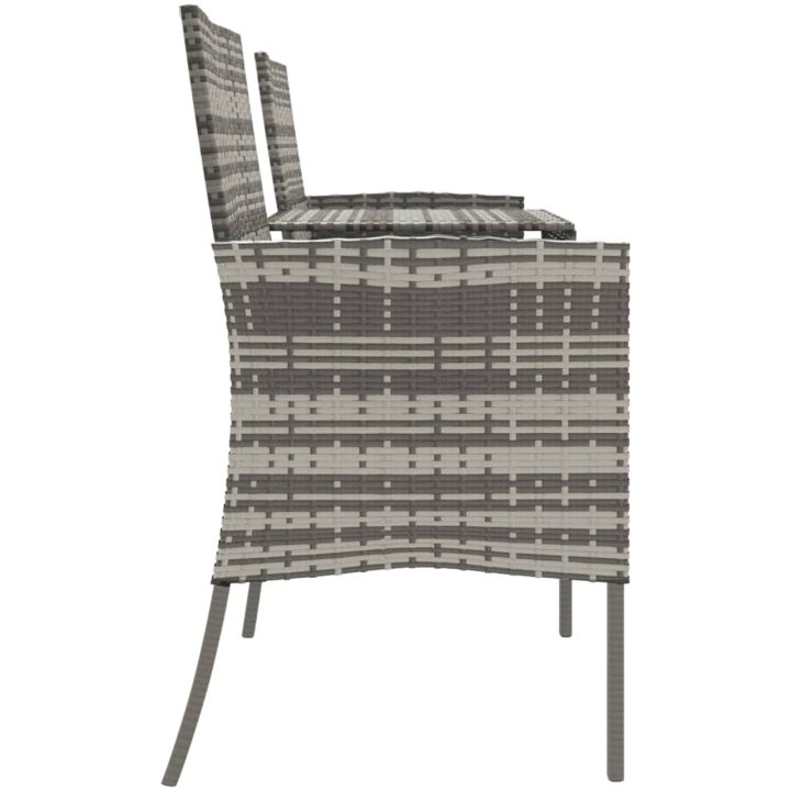 Trädgårdssoffa 2-sits med bord konstrotting antracit vidaXL – bild 4