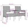 Trädgårdssoffa 2-sits med bord konstrotting antracit vidaXL – miniatyr 5