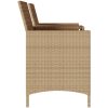 Trädgårdssoffa 2-sits med bord och dynor konstrotting beige vidaXL – miniatyr 5