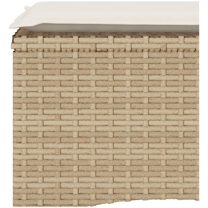 Trädgårdssoffa 2-sits med bord och pallar beige konstrotting vidaXL – bild 11