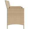 Trädgårdssoffa 2-sits med bord och pallar beige konstrotting vidaXL – miniatyr 6