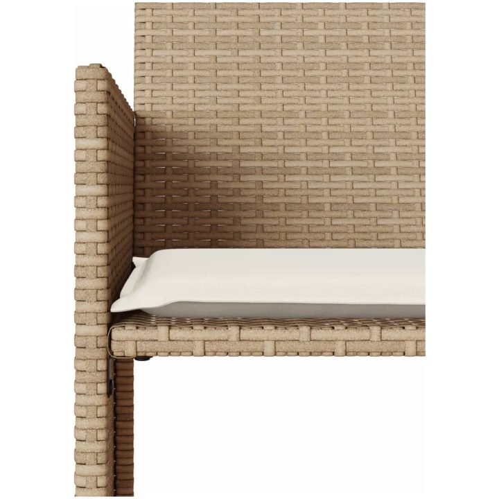 Trädgårdssoffa 2-sits med bord och pallar beige konstrotting vidaXL – bild 7