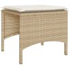 Trädgårdssoffa 2-sits med bord och pallar beige konstrotting vidaXL – miniatyr 8
