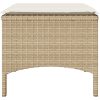 Trädgårdssoffa 2-sits med bord och pallar beige konstrotting vidaXL – miniatyr 9