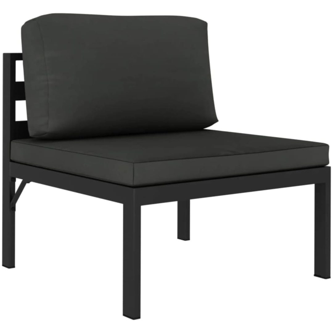 Trädgårdssoffa 2-sits med dynor aluminium antracit vidaXL – bild 3