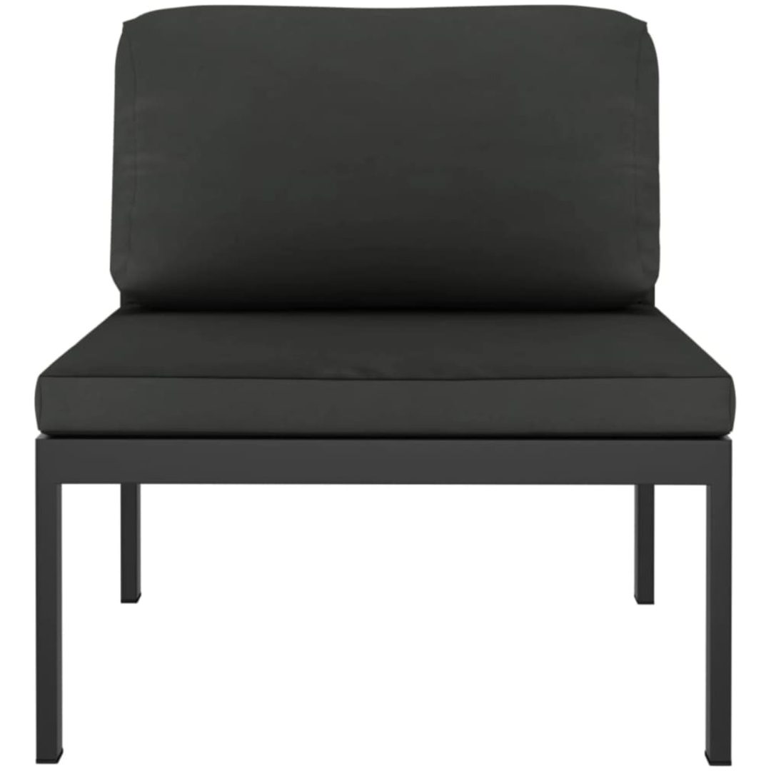 Trädgårdssoffa 2-sits med dynor aluminium antracit vidaXL – bild 4