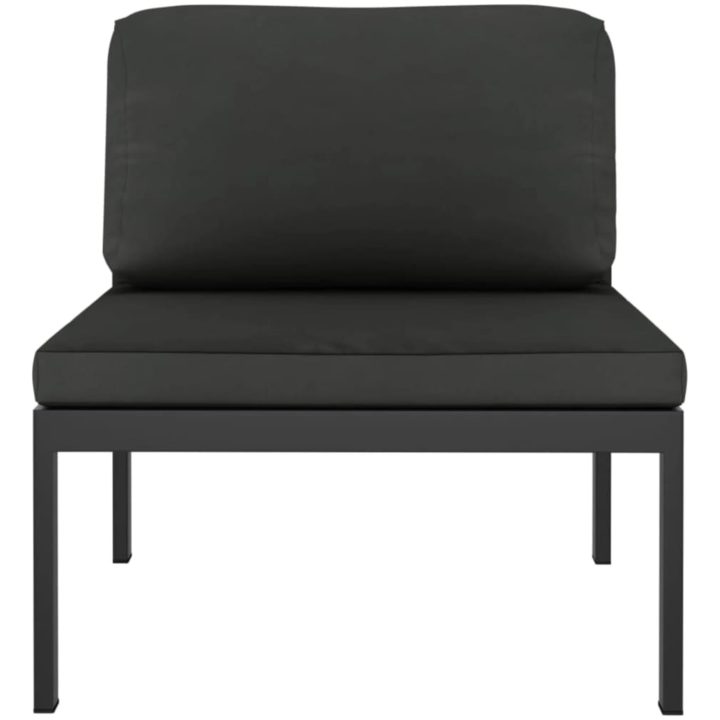Trädgårdssoffa 2-sits med dynor aluminium antracit vidaXL – bild 4