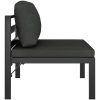 Trädgårdssoffa 2-sits med dynor aluminium antracit vidaXL – miniatyr 5