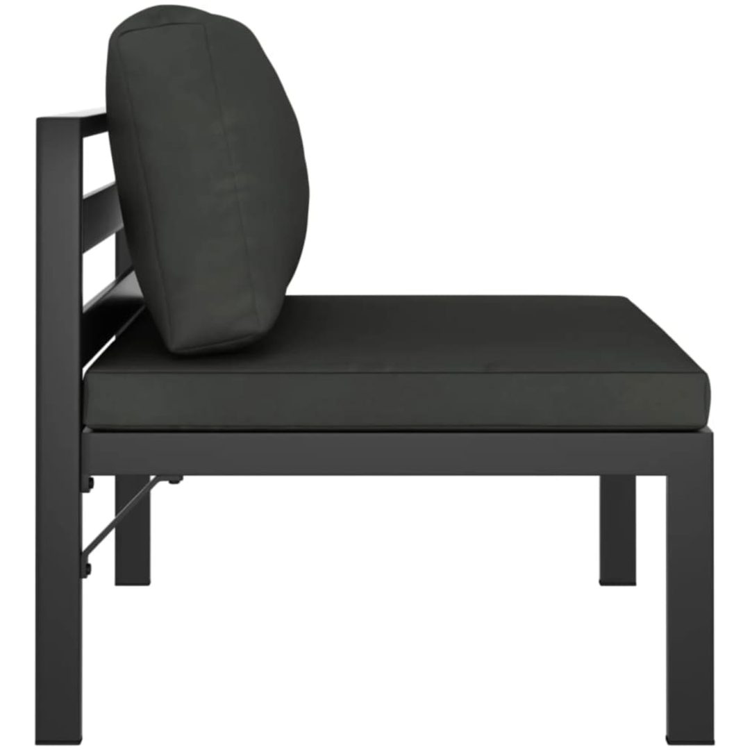 Trädgårdssoffa 2-sits med dynor aluminium antracit vidaXL – bild 5