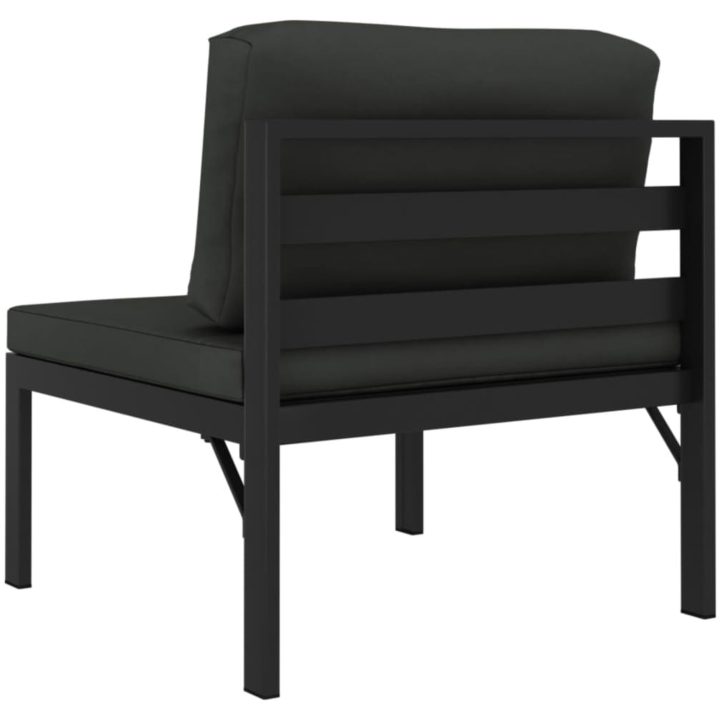Trädgårdssoffa 2-sits med dynor aluminium antracit vidaXL – bild 6