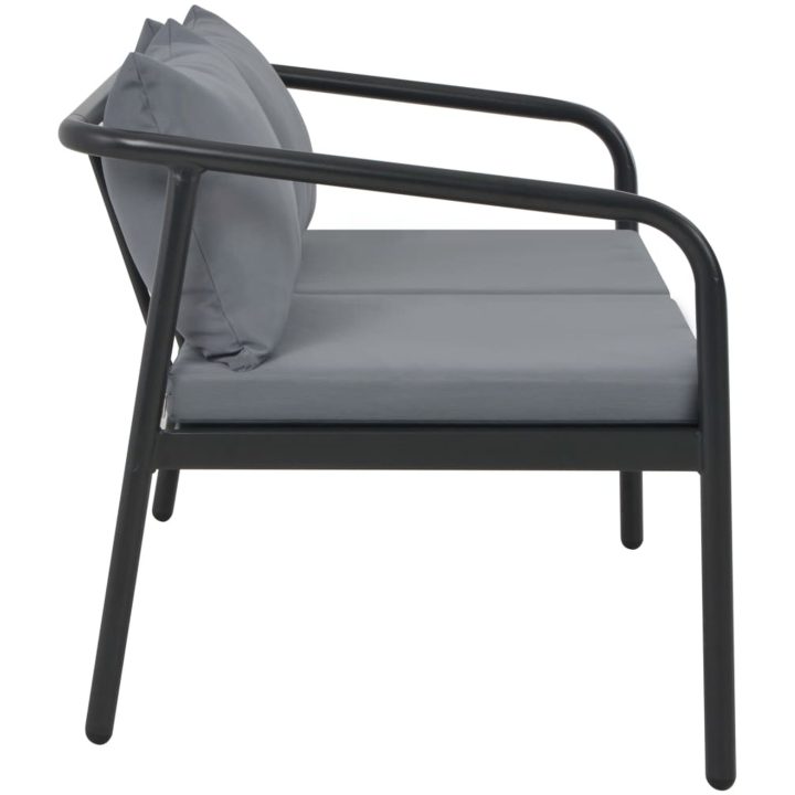 Trädgårdssoffa 2-sits med dynor aluminium grå vidaXL – bild 3
